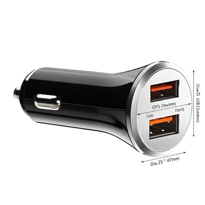 kupować Podwójny ładowarka samochodowa USB 2.4A 3.0A dla wejścia 12V-24V online manufacture