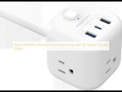 Trzy porty USB 18W Max Smart Power Strips z gniazdem AC 125V10A 1250W