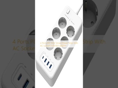 4 porty PD 32W Smart Power Strip z gniazdkiem AC 250V16A 4000W