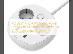 PD 32W i 45W Smart Power Strip z wieloma portami USB, gniazdkiem AC 250V16A 4000W